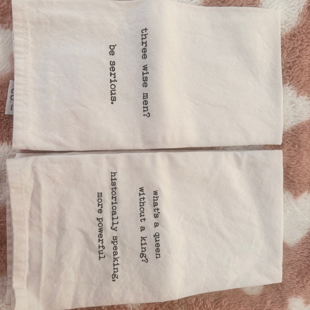 White Kitchen Towels with Quotes